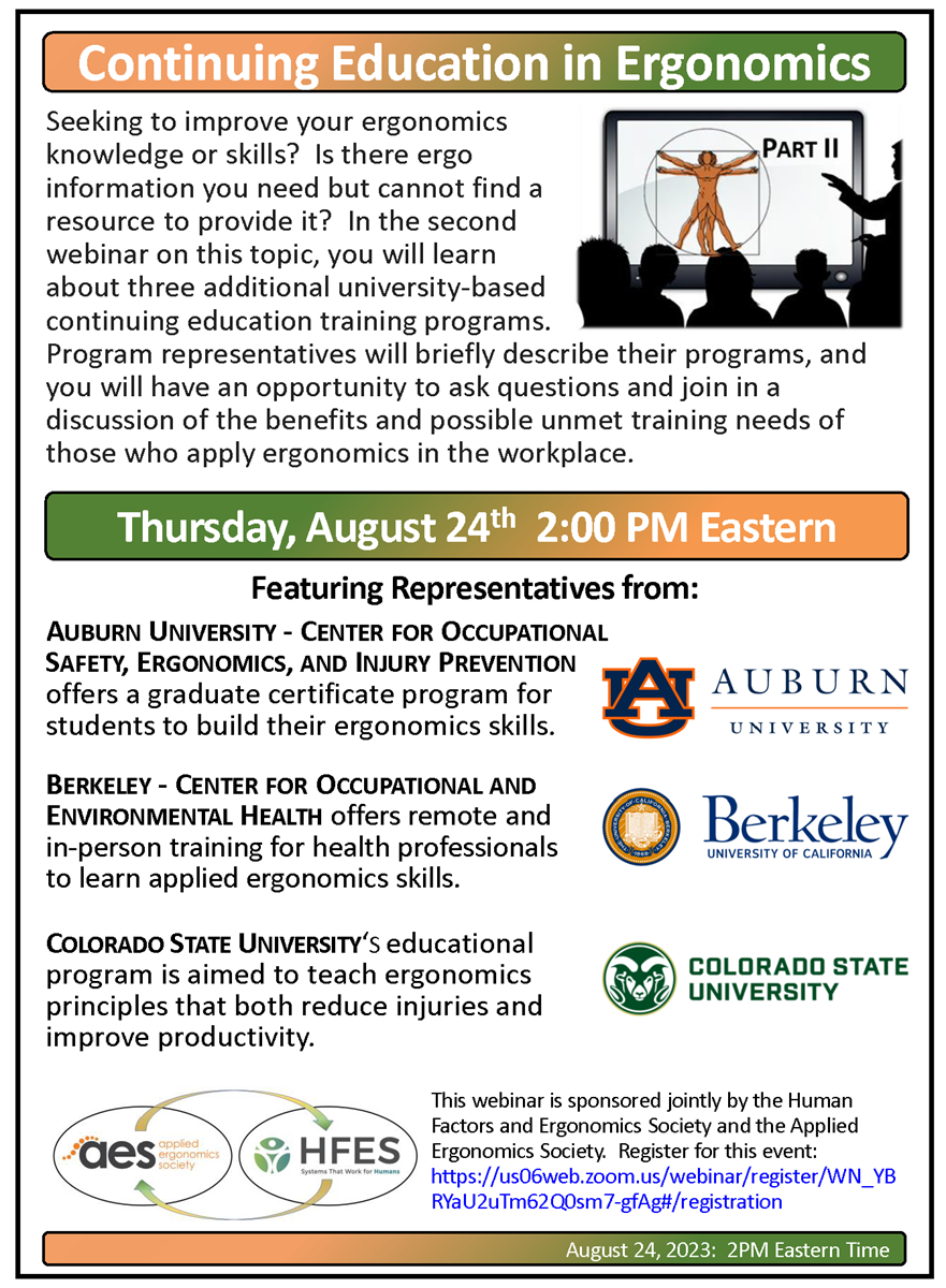 HFES/AES Jointly hosted webinar